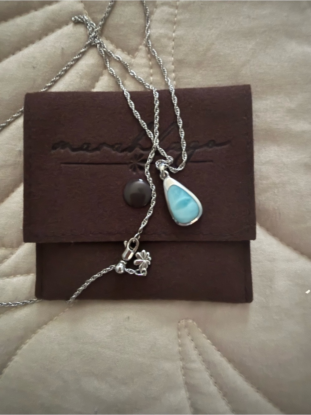 Marahlago Larimar Cheyenne Pendant Necklace along with bracelet - Picture 3 of 3